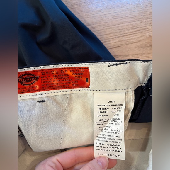 Mens 32 Dickies Canvas work Shorts Navy Inseam 32X11 - Picture 5 of 5